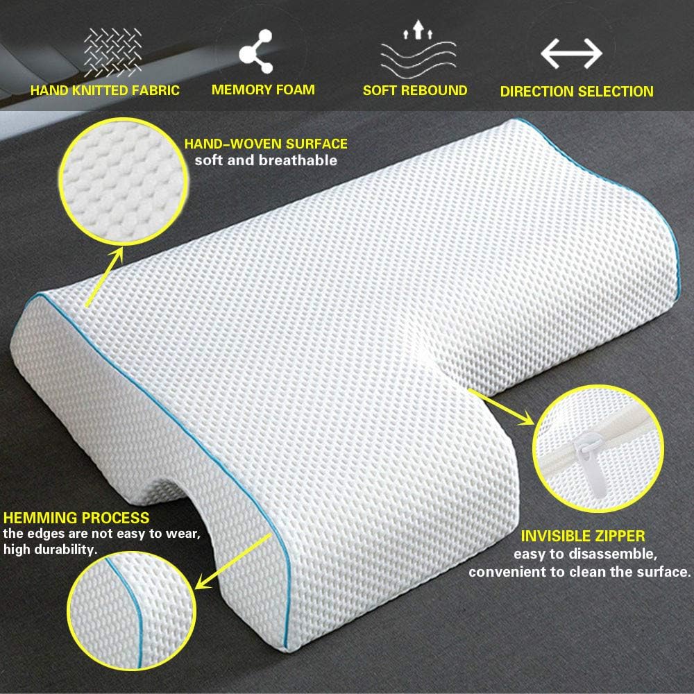 Couples Arched Arm Rest Memory Foam Pillow